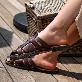 detail image2 SHUBUG Women's Wave Mule Weaving Strap Square Flat Flip-flop Slippers 1cm