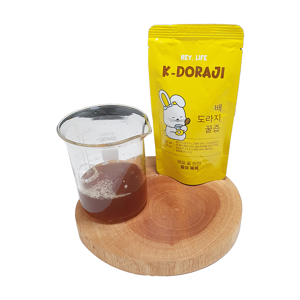 Best recipes for sore throat, Pear and Doraji immunity health drink, 3 flavors caffeine free fruit j