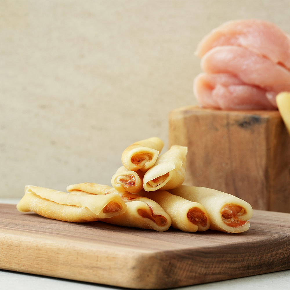 NoseKnows Rawhide Chicken Roll, NATURAL PETFOOD, HANDMADE PETFOOD